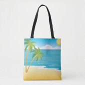 Tote Bag Scène De Plage De Palm Tree (Devant)