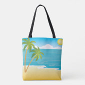 Tote Bag Scène De Plage De Palm Tree (Dos)
