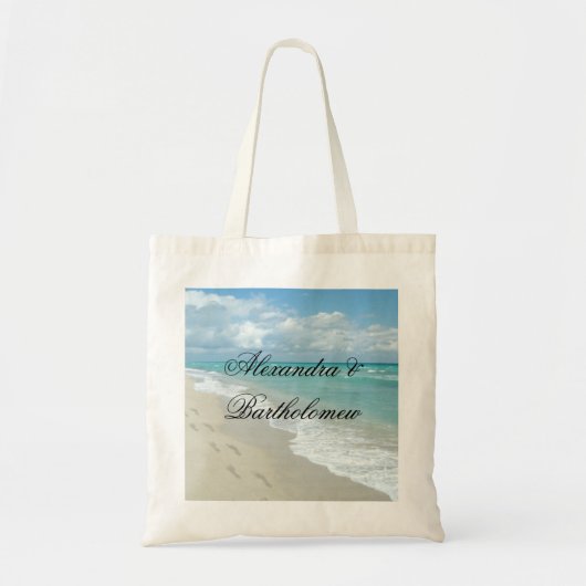 Tote Bag Scène de plage tropicale Keepsaké personnalisé (Devant)