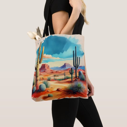 Tote Bag Scène désert paisible avec des cactus (De près)