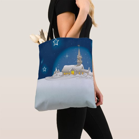 Tote Bag Scène d'hiver de Noël