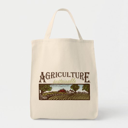 Tote Bag Scène fourre-tout de ferme d'agriculture durable (Devant)