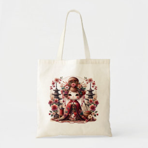 Tote Bag Scène mignonne de geisha japonaise