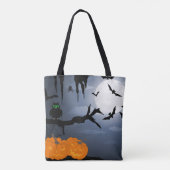 Tote Bag Scène nocturne d'Halloween éffrayante (Dos)