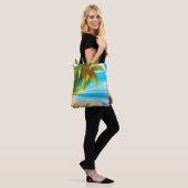 Tote Bag Scène Tropical Beach Palm Tree (Sur le modèle)