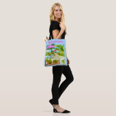 Tote Bag Scène Tropical Caribbean Island Beach - Painterly (Sur le modèle)