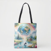 Tote Bag Scène Whimsical Rainbow Earth Imaginaire (Devant)
