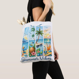 TOTE BAG SCÈNES À COUPS DE PINCETTE THÉMATIQUES D'ÉTÉ AMUSA