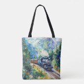 Tote Bag Scenic Landscape with Train (Dos)