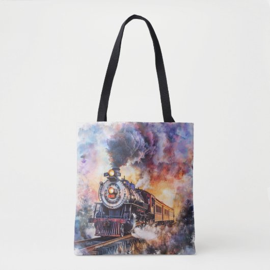 Tote Bag Scenic Landscape with Train (Devant)