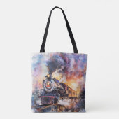 Tote Bag Scenic Landscape with Train (Dos)