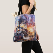 Tote Bag Scenic Landscape with Train (De près)