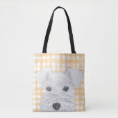 Tote Bag Schnauzer, blanc, moderne (Devant)