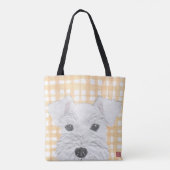 Tote Bag Schnauzer, blanc, moderne (Dos)