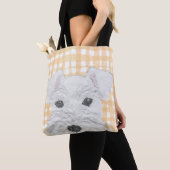 Tote Bag Schnauzer, blanc, moderne (De près)