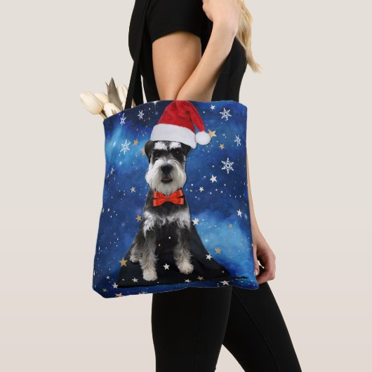 Tote Bag Schnauzer de Noël (De près)
