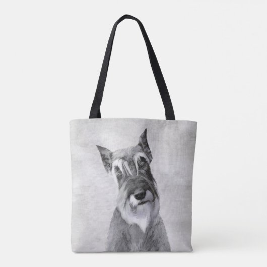 Tote Bag Schnauzer (Giant) Peinture - Chien Art (Dos)