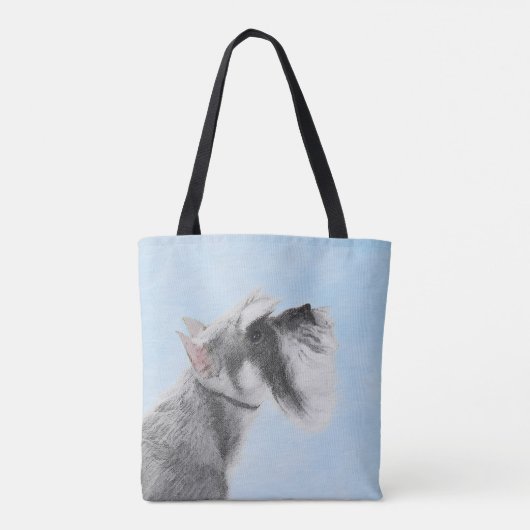 Tote Bag Schnauzer (Giant, Standard) Peinture - Chien Art (Dos)