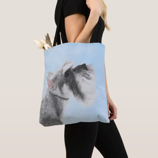 Tote Bag Schnauzer (Giant, Standard) Peinture - Chien Art (De près)