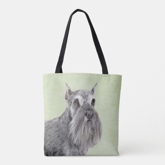 Tote Bag Schnauzer (Giant, Standard) Peinture - Chien Art (Dos)