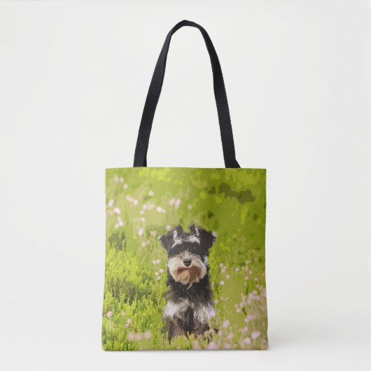 Tote Bag Schnauzer Miniature peinture couleur de l'eau (Devant)