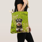Tote Bag Schnauzer Miniature peinture couleur de l'eau (De près)