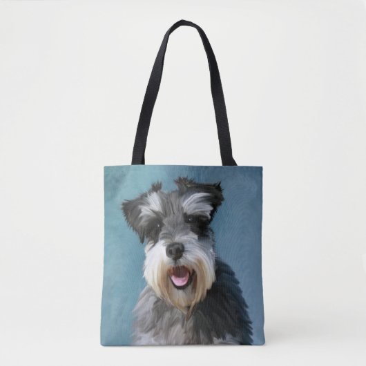 Tote Bag Schnauzer Miniature peinture couleur de l'eau (Devant)