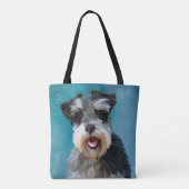 Tote Bag Schnauzer Miniature peinture couleur de l'eau (Dos)