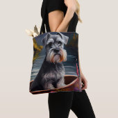 Tote Bag Schnauzer sur une pédale : une aventure Pittoresqu (De près)