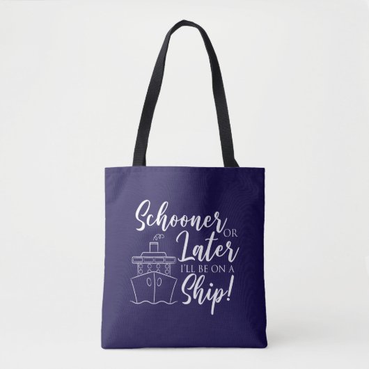Tote Bag Schooner ou plus tard Nautique (Devant)