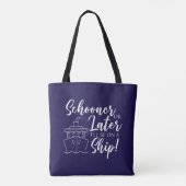 Tote Bag Schooner ou plus tard Nautique (Dos)