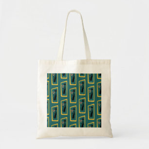 Tote Bag Schrödinger's Cat Mid Century bleu foncé moderne