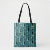 Tote Bag Schrödinger's Cat Mid Century bleu foncé moderne (Devant)