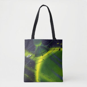 Tote Bag Science-fiction vintage Planète verte avec vaissea
