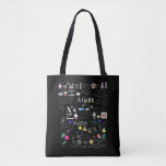 Tote Bag Science Physique Chimie des mathématiques Biologie<br><div class="desc">Le cadeau idéal lorsque vous enseignez la chimie ou que vous êtes enseignant de sciences à l'école ou à l'université. Un drôle de vêtement de science.</div>