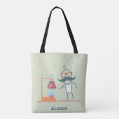 Tote Bag Scientifique Fou Disequeur avec Moustache (Dos)