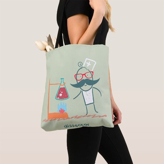 Tote Bag Scientifique Fou Disequeur avec Moustache