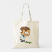 Tote Bag Scientifique Garçon Triste avec Expérience Ratée (Dos)