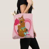 Tote Bag Scooby-Doo Holding Heart Lolipops (De près)