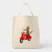 Tote Bag Scooter de singe de chaussette (Devant)