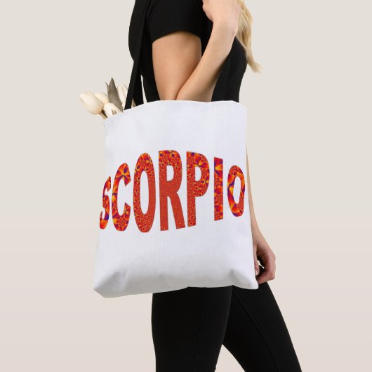 Tote Bag Scorpio - Firey Orange Bleu Jaune (De près)