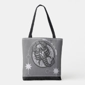 Tote Bag Scorpio signe Zodiac noir et blanc Mandala (Dos)