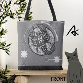 Tote Bag Scorpio signe Zodiac noir et blanc Mandala