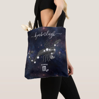 Tote Bag Scorpio signe Zodiaque Nom du monogramme cosmique 