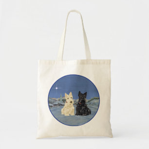Tote Bag Scotties noir et froment d'hiver