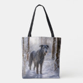 Tote Bag Scottish Deerhound Laissez-le neiger Noël (Dos)