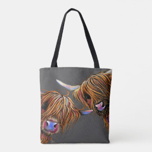 Tote Bag Scottish Highland Cow ‘ S&N’ par Shirley MacAr