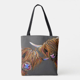 Tote Bag Scottish Highland Cow ‘ S&N’ par Shirley MacArthur