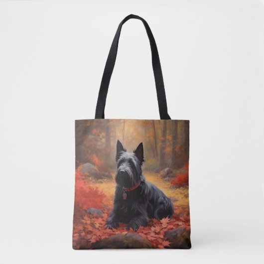 Tote Bag Scottish Terrier en automne Leaves Fall Inspire (Devant)