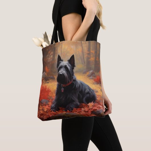 Tote Bag Scottish Terrier en automne Leaves Fall Inspire (De près)